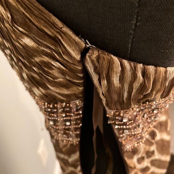 Scala Women's Leopard Animal Print Elegant Open back Maxi Dress Size 8 NWT - Picture 6 of 14